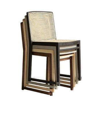 China Other Modern Design Classic Stacking Rattan Back Seat Beech Wood Restaurant Cane Dining Chair for sale