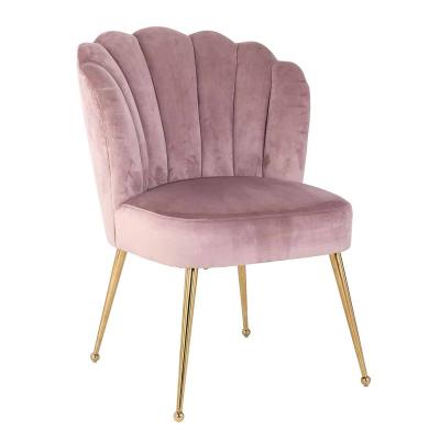 China Modern Event Wedding Rental Velvet Upholstered Dining Chair With Shell Back And Metal Legs for sale