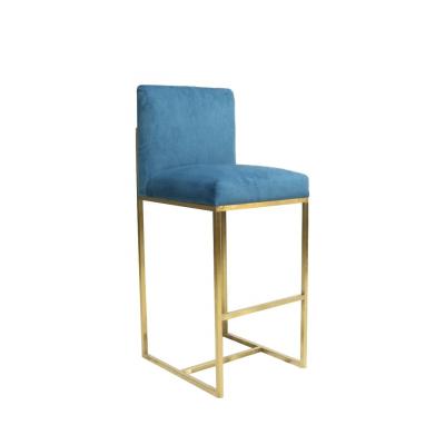 China Wholesale modern contemporary metal frame high barchair seat velvet fabric bar stools event furniture for sale