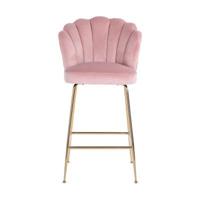 China Commercial Bar Furniture Velvet Fabric Bar Chair High Modern Stainless Steel Modern Bar Stool for sale