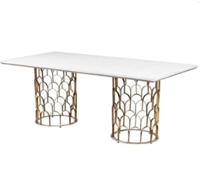 China Other Stainless Steel Modern Coffee Dining Table Style Rectangle Wood Top Table For Hotel Home Furniture for sale