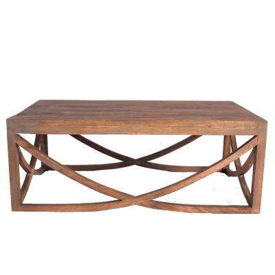 China New Style Vintage Rustic Rectangle Coffee Table Wood Frame For Outdoor Indoor Event Living Room for sale