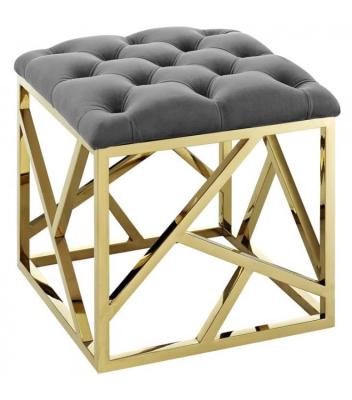 China New Arrival Stainless Steel Velvet Fabric Ottoman Reclining Bench With Good Price for sale