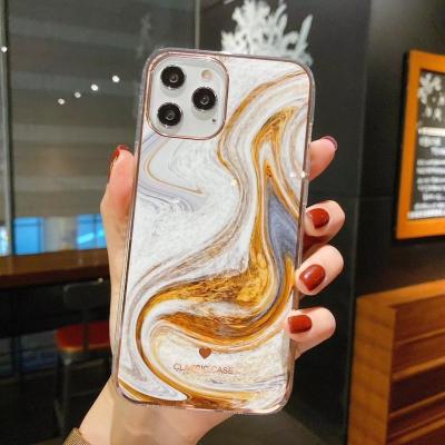 China Ultra Thin Slim Shiny Marble Stylish Cover Soft Shockproof TPU Shockproof Protective Phone Case For Iphone11 12 13 pro max for sale