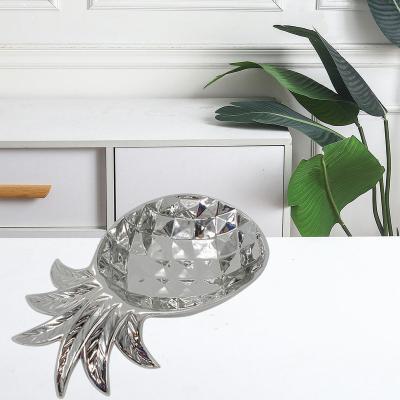 China European style home popular pineapple decoration ceramic decorative dish for Christmas for sale