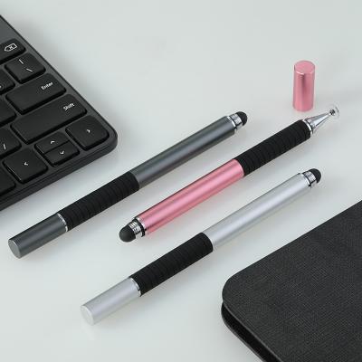 China Durable 2 in 1 Tip Rubber Metal Disk Active Stylus Pen for sale