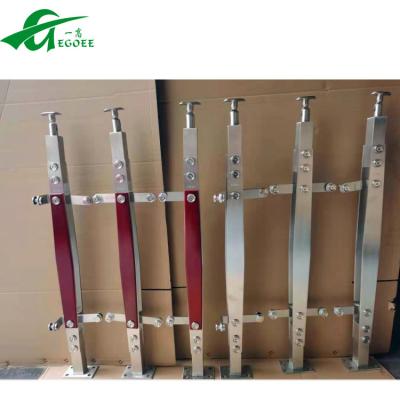 China Modern 316 201 Stainless Steel Staircase Railing Wooden Post Baluster Design Glass Pillars For Handrail Stair Baluster for sale