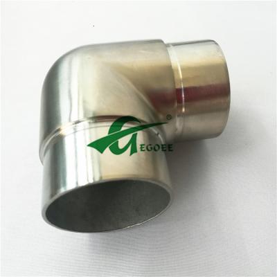 China Modern Stainless Steel Railing Bend 90 Connectors For SS Flat Piece Square Stainless Steel Tube Joint Glass Fencing Tube Elbow Steel Pipe for sale