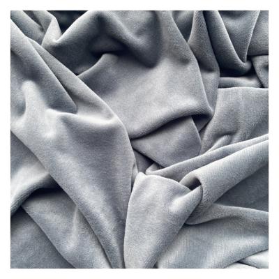 China Anti Pill Fiber Wholesale 4 Ways Super Soft Micro Spandex Stretch Velvet Fabric For Garment for sale