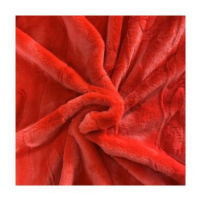 China Promotional Good Quality Long Pile Faux Fur Plush Super Soft Brushing Customized Fabric for sale