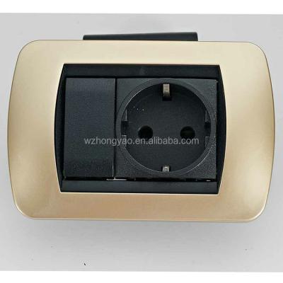 China Residential/Multi-Purpose Electric Champagne Wall Switch and German or European Plug for sale