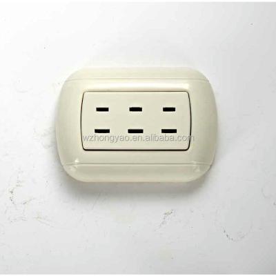 China Factory Price Residential / Multipurpose Wall Outlet Six Pin Siamese Outdoor Mounted Socket for sale