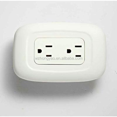 China US Type 10A Duplex Wall Socket For Columbia 12*8*3CM for sale