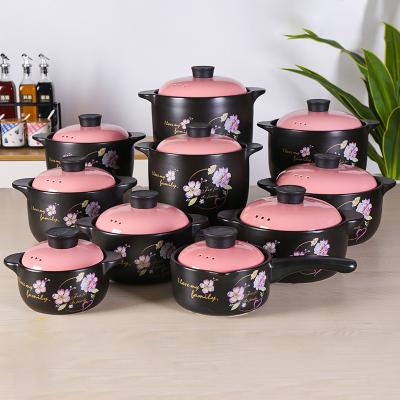 China New Style Sustainable Gas Stove Safe Stew Soup Cooking Pot Heat Resistance Casserole Ceramic Cookware Pot Set for sale