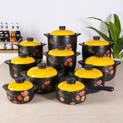 China Sustainable Hot Selling Wholesale Creative Household Goods Restaurant Insulation Cookware With Lid Ceramic Casserole With Lid for sale