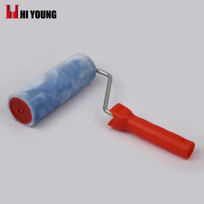 China Eco-friendly European style quick release galvanized frame with red plastic handle blue wool paint roller for sale