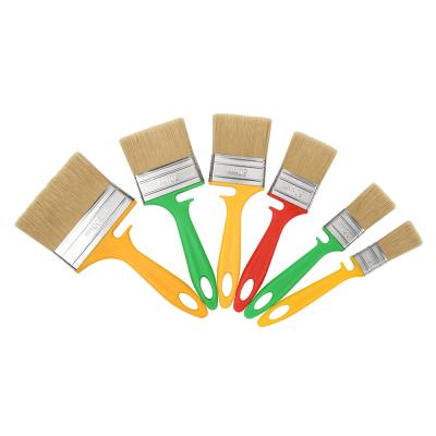 China Good Quality Natural Paint Bristle With Flat Pet Filament Brush With Plastic Handle Brush for sale