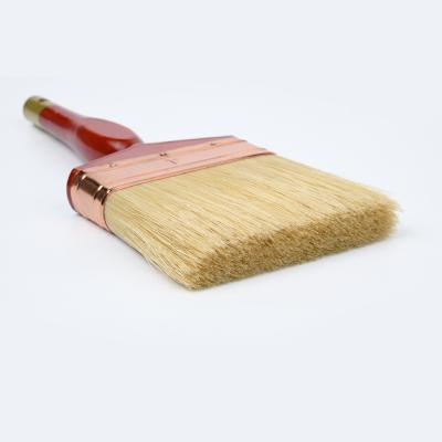 China Wholesale Paint Factory Flat Brush Natural Bristle Mixed PET Filament With Wooden Handle Paint Brush for sale