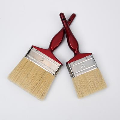 China Hot Sale Middle East Paint Natural Bristle With Flat Pet Filament Brush With Plastic Handle Brush for sale