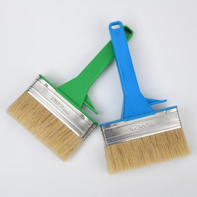 China Professional New Design Paint Natural Bristle With Flat Pet Filament Brush With Plastic Handle Brush for sale