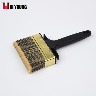 China 3 Pcs Play Brush Black Plastic Paint Handle With Brown And Black PET Filament Block Paint Brush for sale