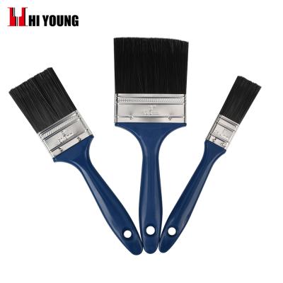 China 3 Pcs Paint Brush Cheap Price Blue Plastic Handle With Black PET Filament Paint Brush for sale