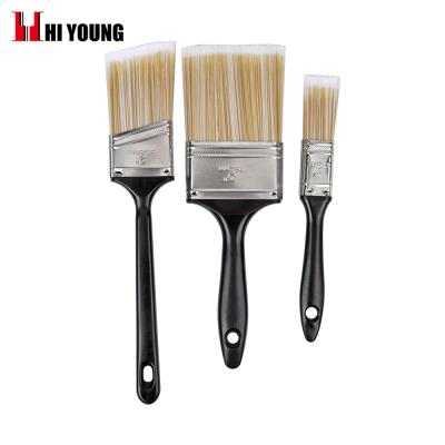 China Different Style Different Style Paint Brush Filament Paint Brush High Quality Tapered White and Yellow Plastic Paint Brush for sale