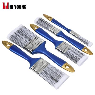 China 5 Pcs High Quality Blue Plastic Paint Brush Handle With White And Black PET Filament Paint Brush for sale