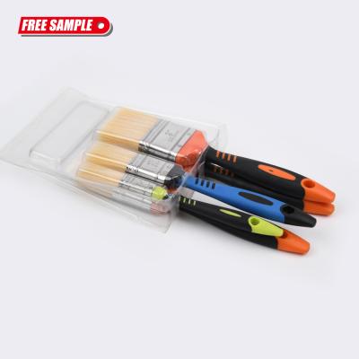 China 5 Pcs Paint / Set 100% PET Filament Stamped Ferrule Rubber And Plastic Handle Paintbrush for sale