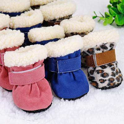 China New Winter Candy Color Viable Series Dog Snow Boots Anti-Slip Thick Plush Shoes For Dogs for sale