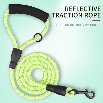 China Hot Selling Dog Pet Supplies Reflective and Explosion-proof Luminous Elastic Nylon Pet Leash Custom Dog Leash Rope for sale