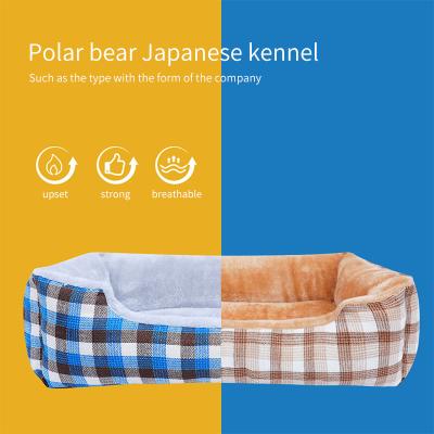 China Warm Pet Bed Cat Nest Pet Supplies Dog Accessories Sofa Bed Plush Sofa Bed Dog Kennel Room Indoor Winter Viable Bed for sale