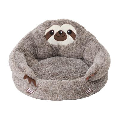 China Viable Pet Bed Plush Autumn And Winter Sloth Pet Kennel Fully Enclosed Warm Cat Dog Kennel Pet Sofa Bed for sale