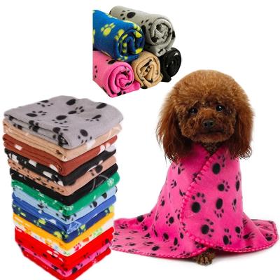 China Double-Sided Cat Cute Floral Paw Puppy Dog Mat Blanket Breathable Soft Warm Pet Mat For Pet Blanket Wholesale for sale