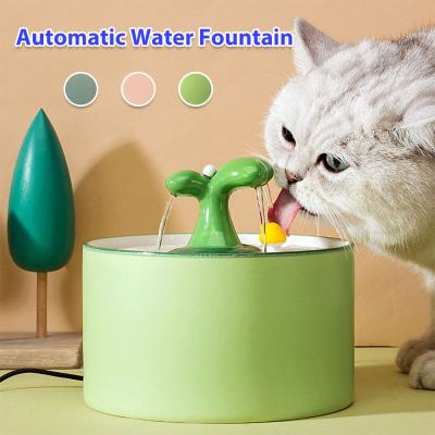 China Automatic Electric Ceramic Mobile Circulation Drinking Station Fountain Cat Pet Feeding Products Water Bowl for sale