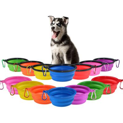 China Factory direct sales viable folding large and small sizes band silicone pet bowl dog bowl for sale