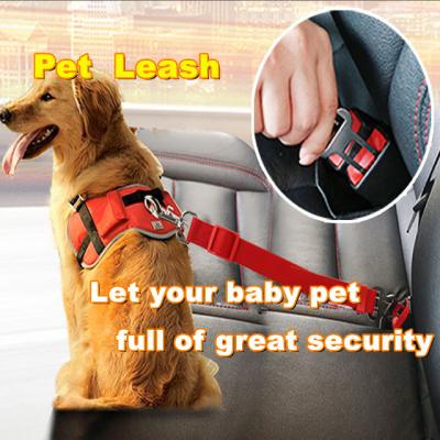 China Stored Magic Dog Cat Car Safety Belt Adjustable Leash Vehicle Seat Belt Clip Pet Supplies Cock Safe Lever Pull Collar for sale