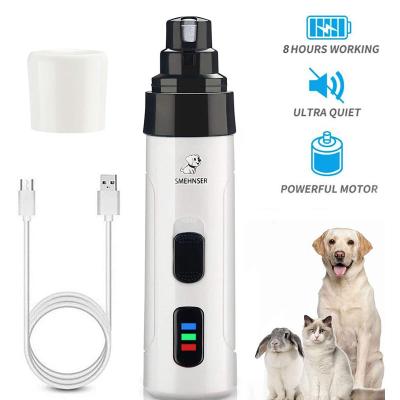 China Stocked Electric Pet Clippers Trimmer for Dog Nail Grinders USB Rechargeable Charging Cat Paws Nail Grooming Quiet Trimme for sale