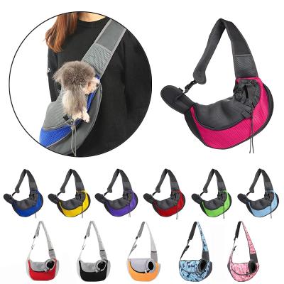 China Outdoor Handbag Tote Pouch Mesh Oxford Single Comfort Sling Viable Pet Travel Dog Shoulder Bag for sale