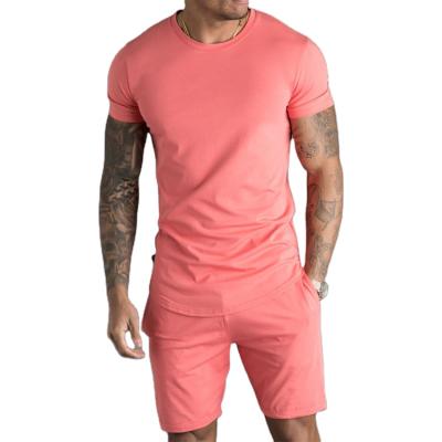 China Summer Sportswear Breathable Custom Shirt Shorts Set Cotton Running Men Short Set for sale