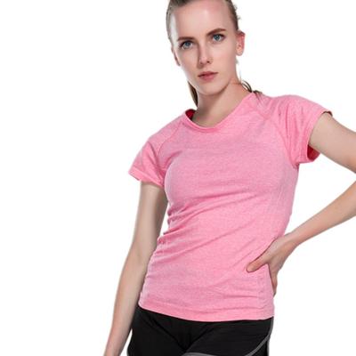 China 2021 Antibacterial Wholesale OEM Women Short Sleeve Breathable Solid Running T-Shirt Custom Made for sale