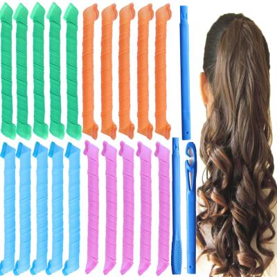 China Factory direct sales makeup base easy to use curling ribbon spiral curl heatless silk headband with hooks no heat hair curlers for sale