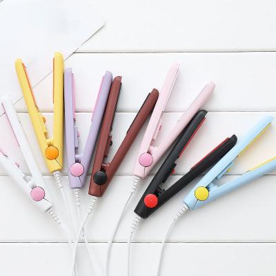 China Tourmaline Hair Straightener Temperature Adjustment 2 in1 Hot Selling Mini Makeup Base 2022 New Styling Straightening and Curling Flat Iron for sale