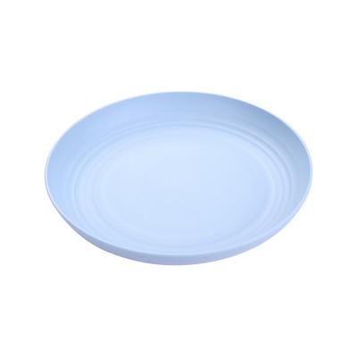 China Nordic Style Wheat Straw 25cm Plastic Thickened Round Dish Household Disposable Vegetable Restaurant Dish Large for sale