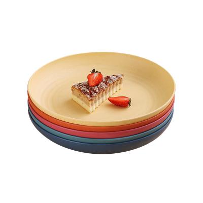 China New 25cm Wheat Color Dish Disposable Home Dining Plastic Japanese Style Microwavable Dish Dish Can Be Logo for sale