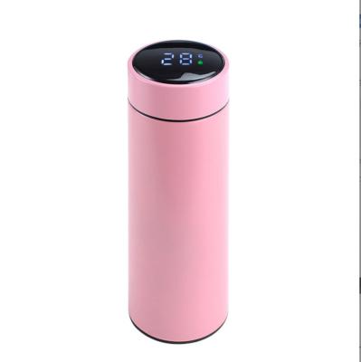 China Low Viable MOQ Customized Smart Color 500ml Vacuum Water Bottle Led Mugs Smart Cup Stainless Steel Coffee Vacuum Pink Cute Cups for sale