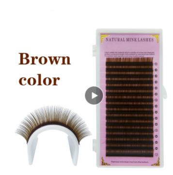 China Natural Long 16 Rows Brown Color Eyelash Extensions Premium Mink Super Soft Natural Lashes Since C D Make Up Tools High Quality for sale