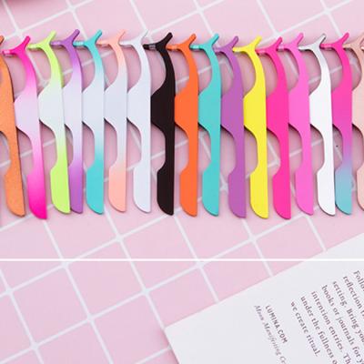 China Eyelash Extension Makeup Private Label Accept Customized Stainless Logo Eyelash Tweezers Volume Rounded Tip Glitter for sale