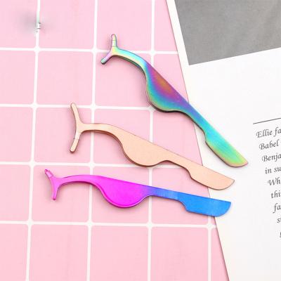 China Custom Private Logo Care Makeup Tools Pink Glitter Eyelashes Eyelash Extension Makeup Tweezers Rounded Tip Tweezers for sale