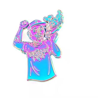 China Wholesale Custom Metal Lapel Pins Rainbow Plating From Europe Factory With 17 Years Experience for sale